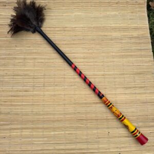 Ceremonial Feather Sagila - Traditional Zulu Decorative Warrior Tool